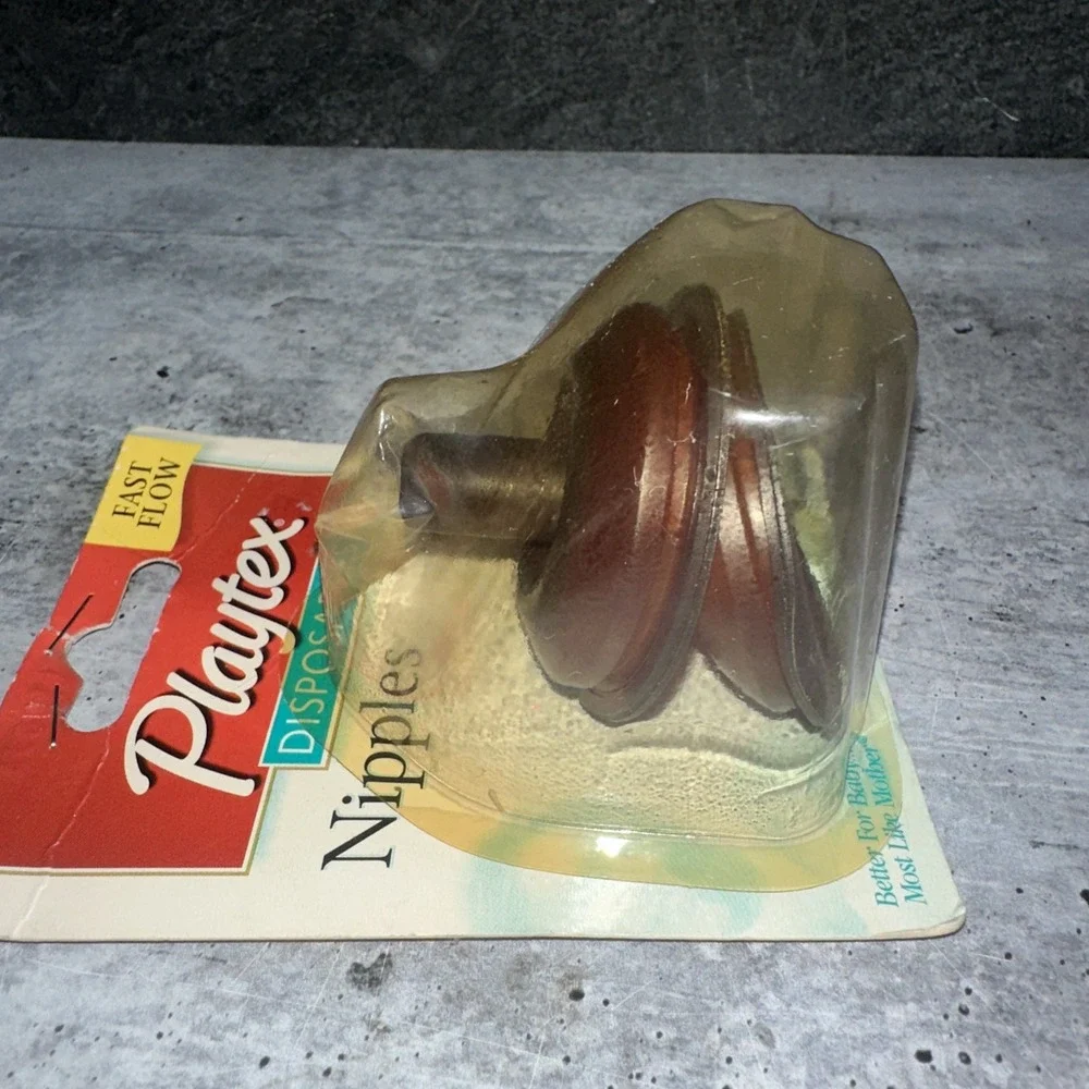 Vintage Playtex Natural Action Flat Top Latex Baby Bottle Nipples Fast Flow  (B)